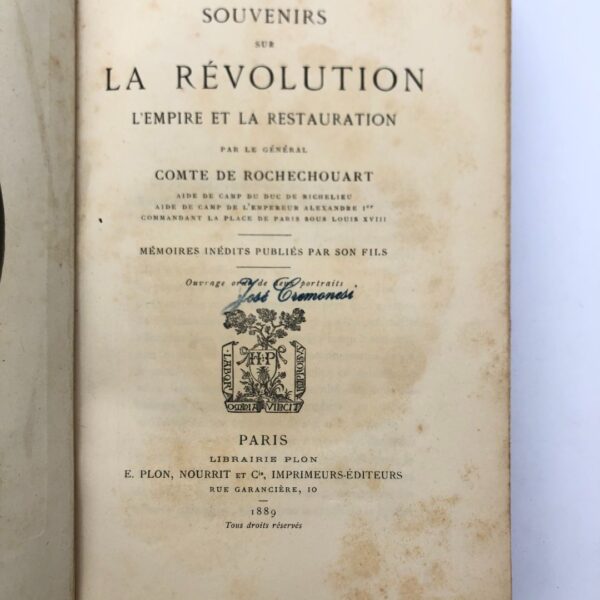 Souvenirs sur la revolution
