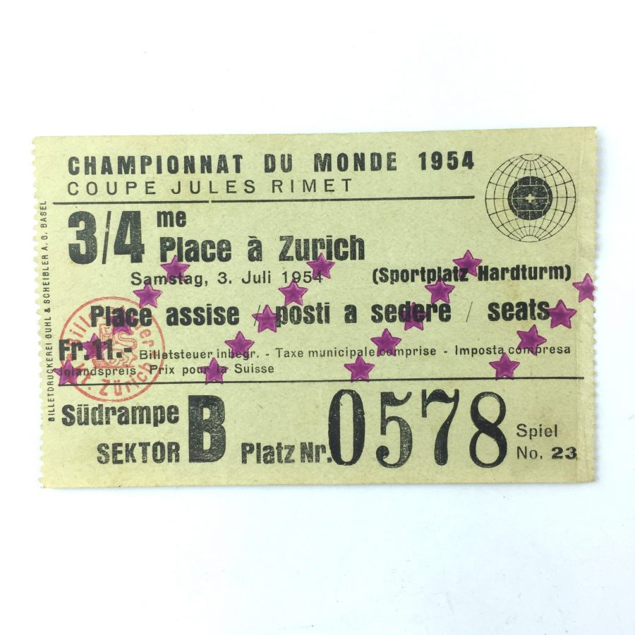 Entrada Mundial Suiza 1954