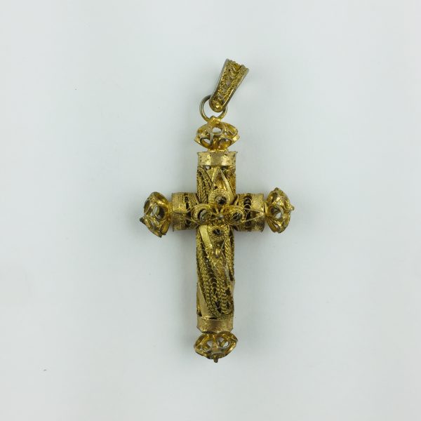 Cruz plata dorada