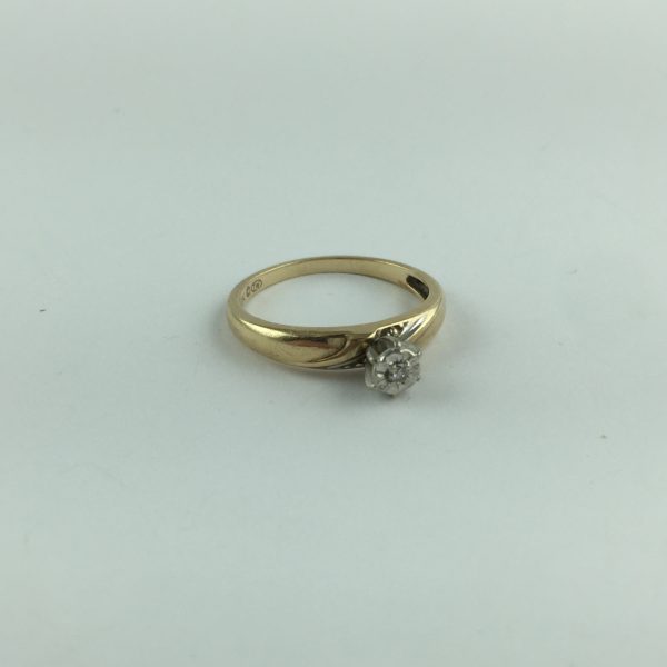 Anillo oro 10 K y brillante