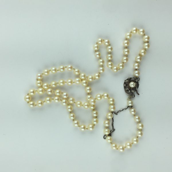 Collar perlas y plata