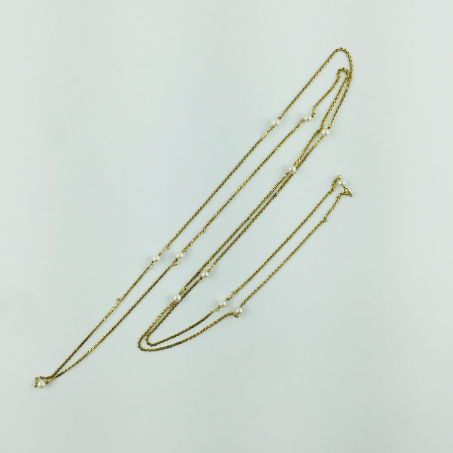 Collar oro 18 K y perlas