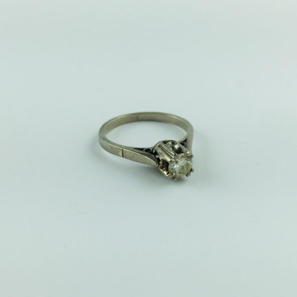 Anillo solitario oro 18 K y brillante
