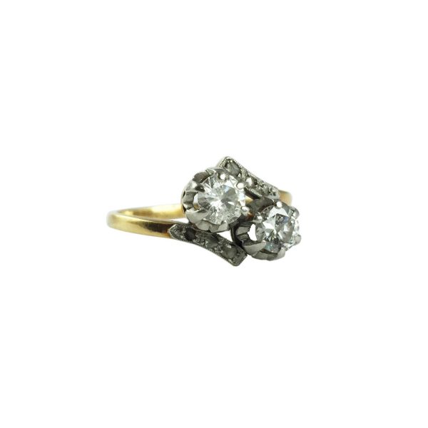 Anillo oro 18 K, brillantes y diamantes