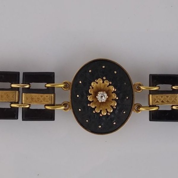 Pulsera madera, oro y brillante