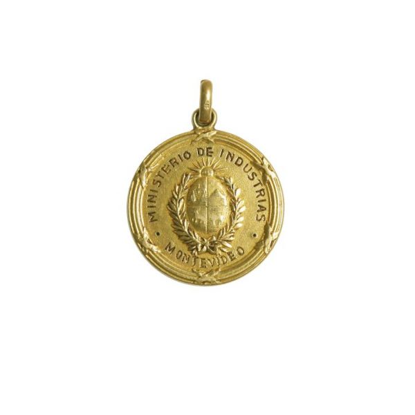 Medalla uruguaya en oro 18 K
