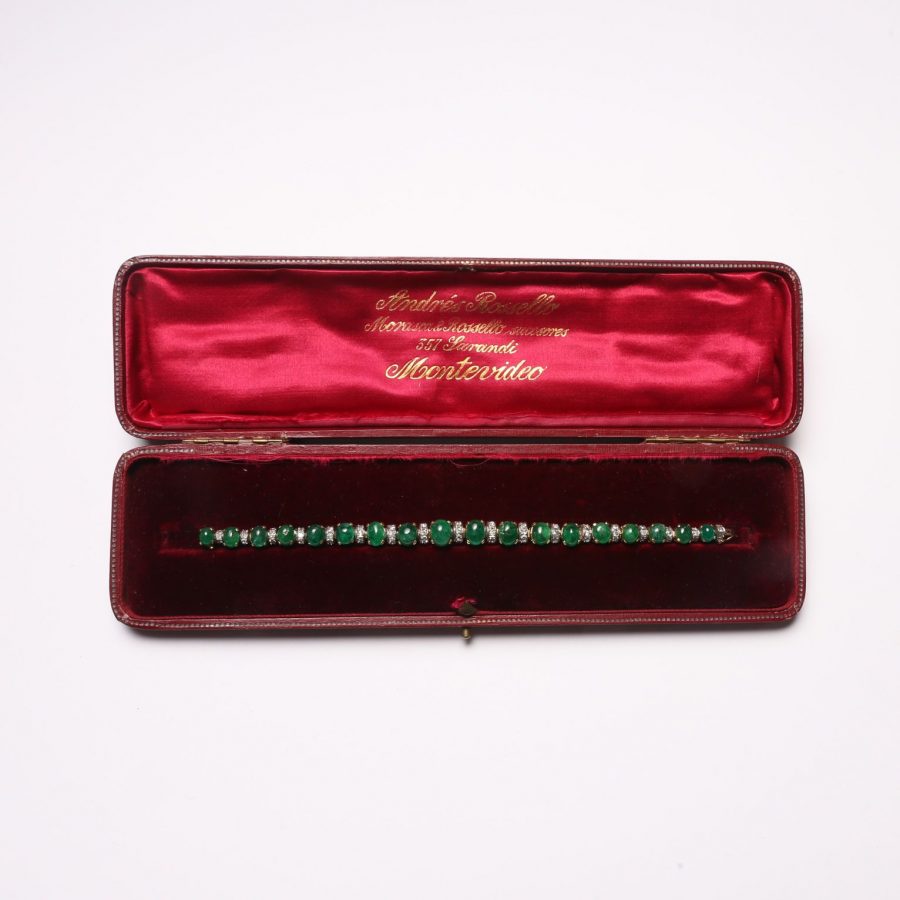 Pulsera oro, esmeraldas y brillantes - Imagen 2