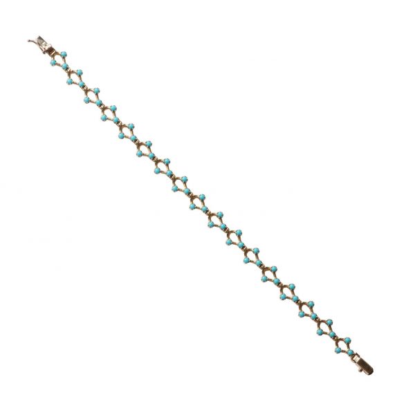 Pulsera oro 14 K y turquesas