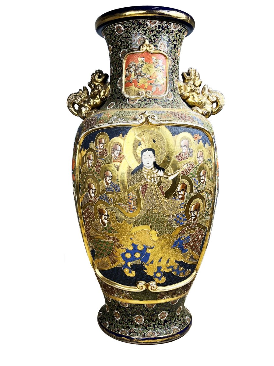 Jarrón japonés en porcelana Satsuma - Imagen 2