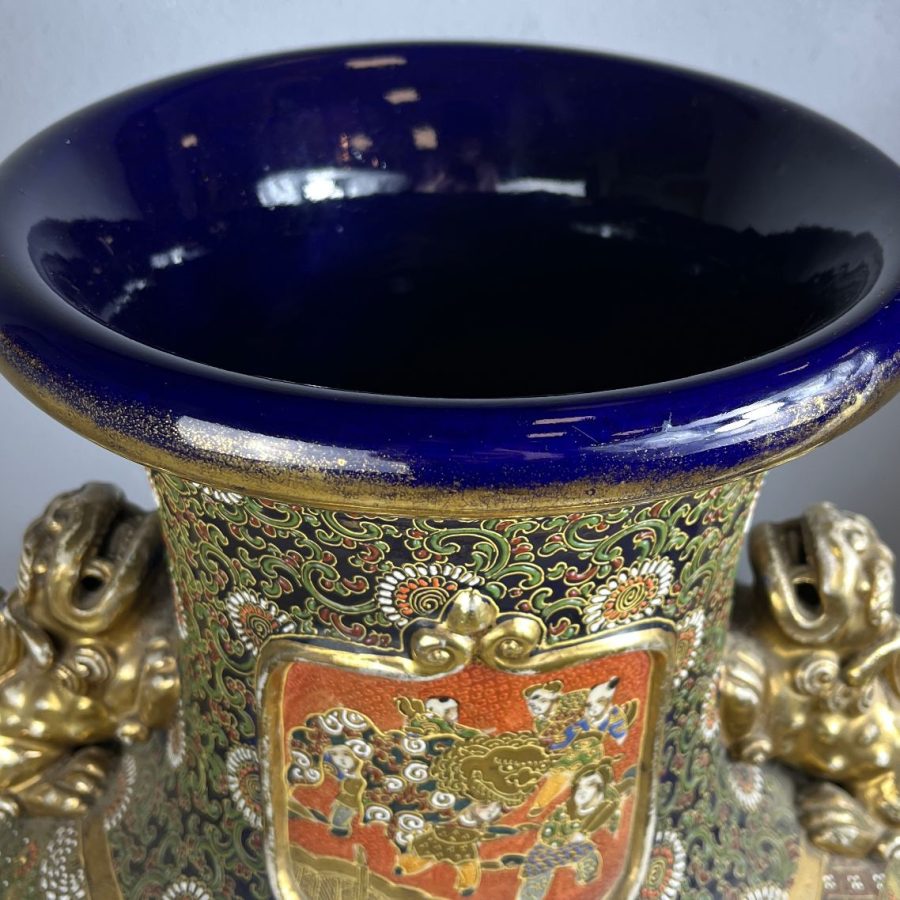 Jarrón japonés en porcelana Satsuma - Imagen 6
