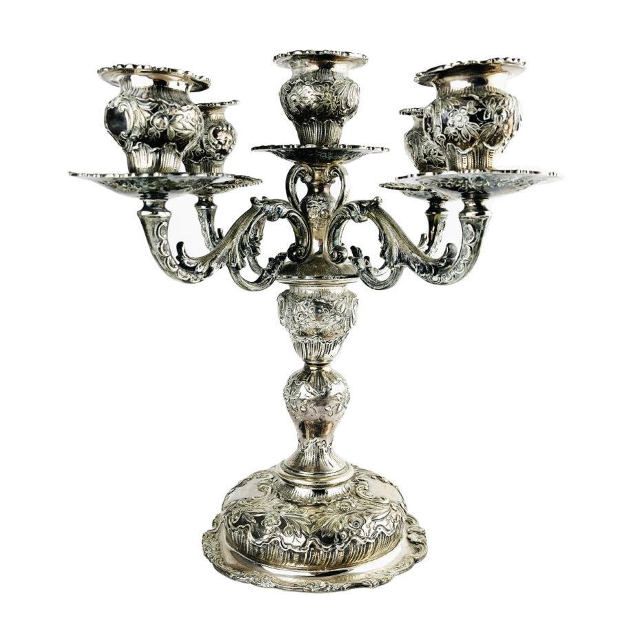 Par de candelabros alemanas en plata - Imagen 2