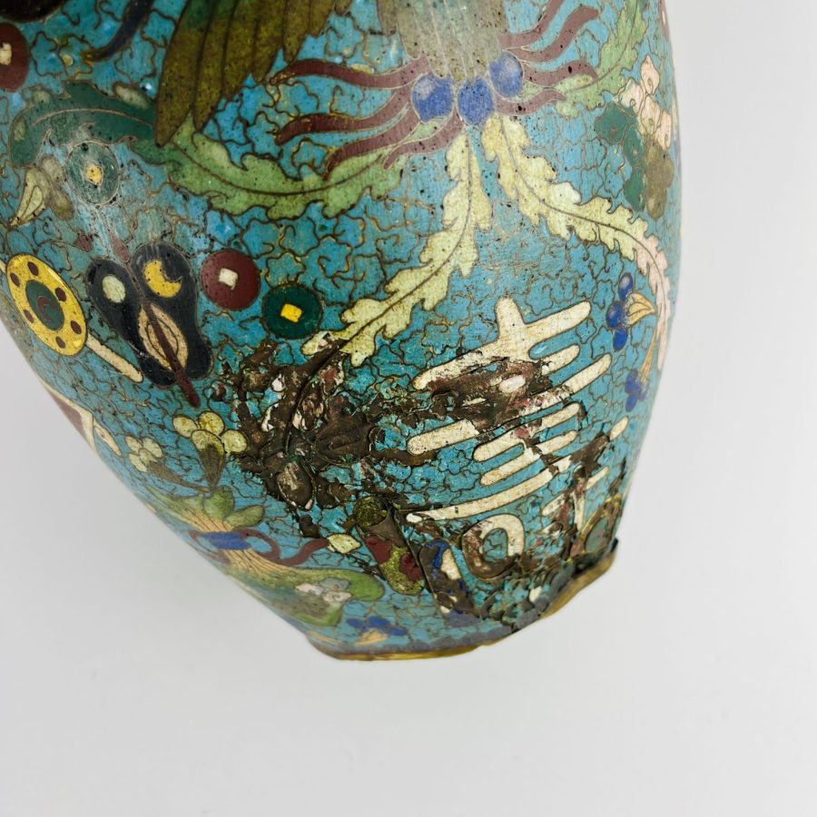 Potiche chino en bronce cloisonné - Imagen 5