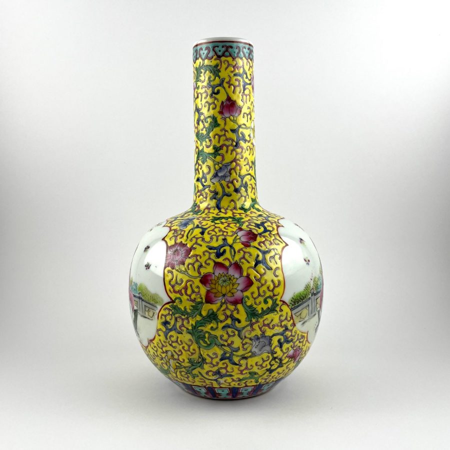 Jarrón chino en porcelana Familia Amarilla - Imagen 2