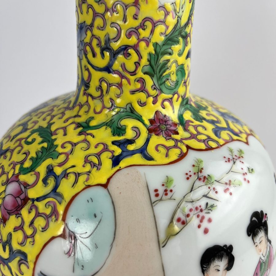 Jarrón chino en porcelana Familia Amarilla - Imagen 4