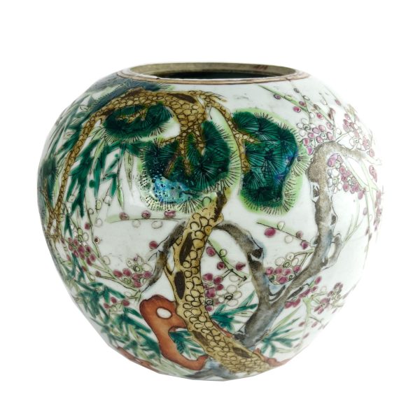 Jarrón chino en porcelana Familia Rosa