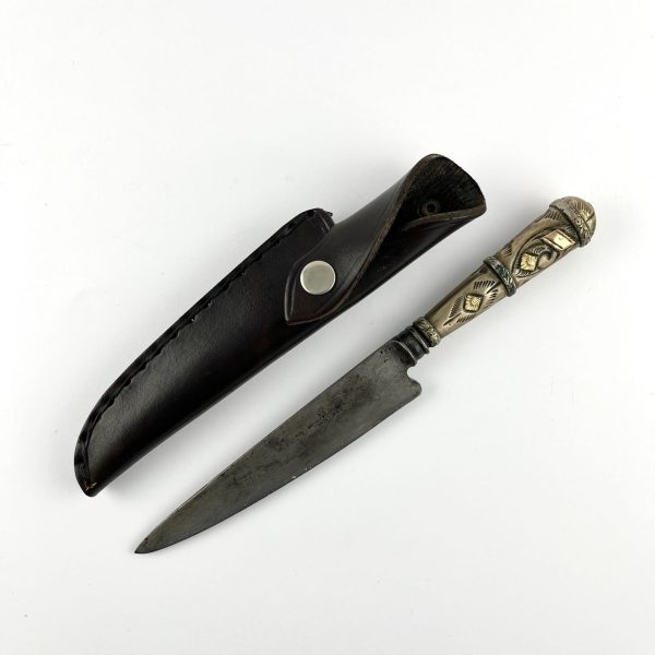 Cuchillo criollo "Sol" en plata y oro