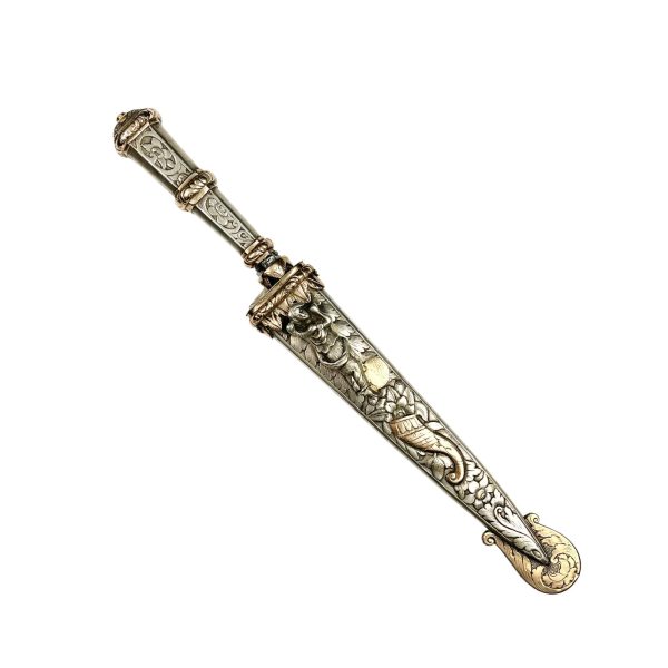 Cuchillo criollo riograndense "Pic" en plata y oro