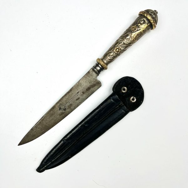Cuchillo criollo "Sol" en plata y oro