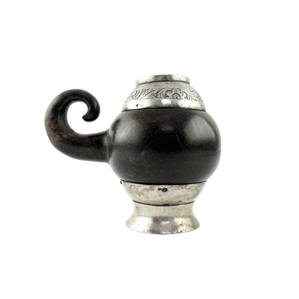 Mate con rabillo en madera y plata