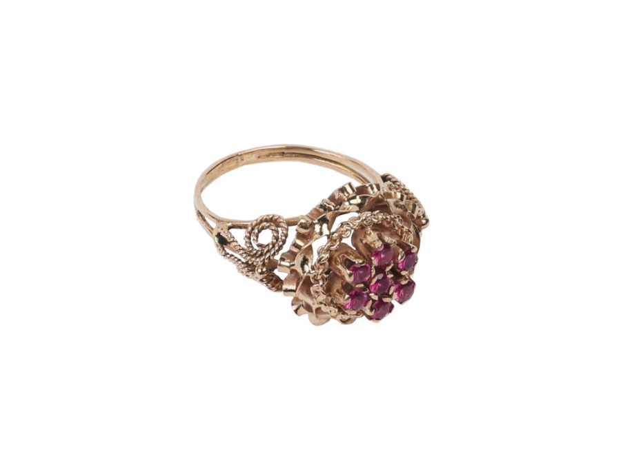 Anillo oro 18 K y rubíes