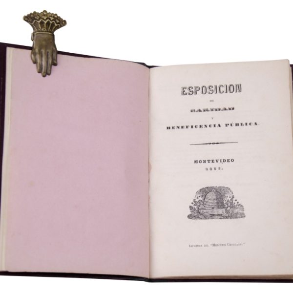 “Esposición (sic) de Caridad y Beneficencia Pública”. Montevideo. Imprenta del “Mercurio Uruguayo”. 1856.