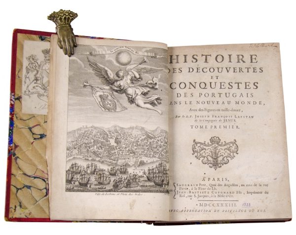 LAFITAU, JOSEPH-FRANÇOIS (1681-1746). “Histoire des découvertes et conquestes des Portugais dans le Nouveau Monde, Avec des figures en taille-douce”. Paris, 1733.