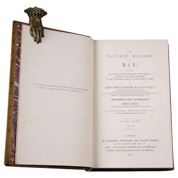 PRICHARD, JAMES COWLES. “The Natural History of Man; inquiries into the modifying influence of physical and moral agencies [...]” Londres, 1855.