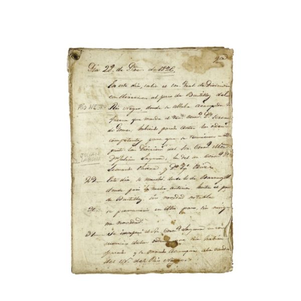 GUERRA CONTRA EL IMPERIO DEL BRASIL: LA BATALLA DE ITUZAINGÓ. “Diario de Campaña”. Brasil. 1826/1827.