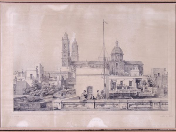 ADOLPHE D´HASTREL. “Montevideo. La Iglesia Matriz, tomada de las azoteas”. París, 1846.