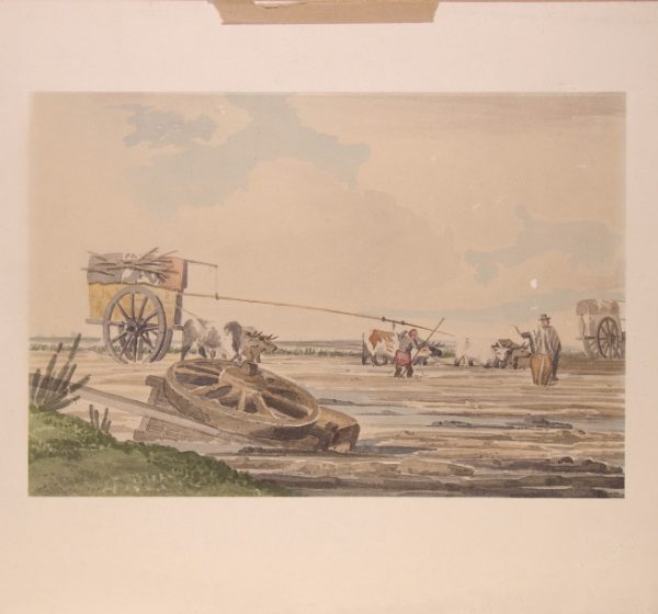 EMERIC E. VIDAL. “En Buenos Aires. Carreta pasando un pantano”. (1829) 1931.
