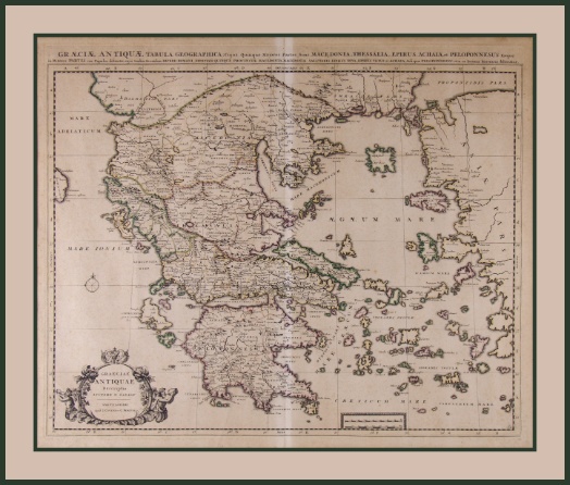 NICOLAS SANSON. D ́ABBEVILLE. “Graeciae Antiquae”. Circa 1721.