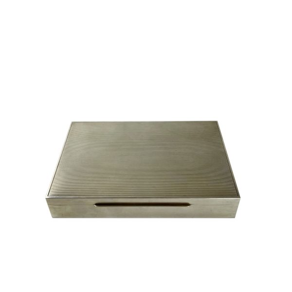 Cigarrera de sobremesa en plata
