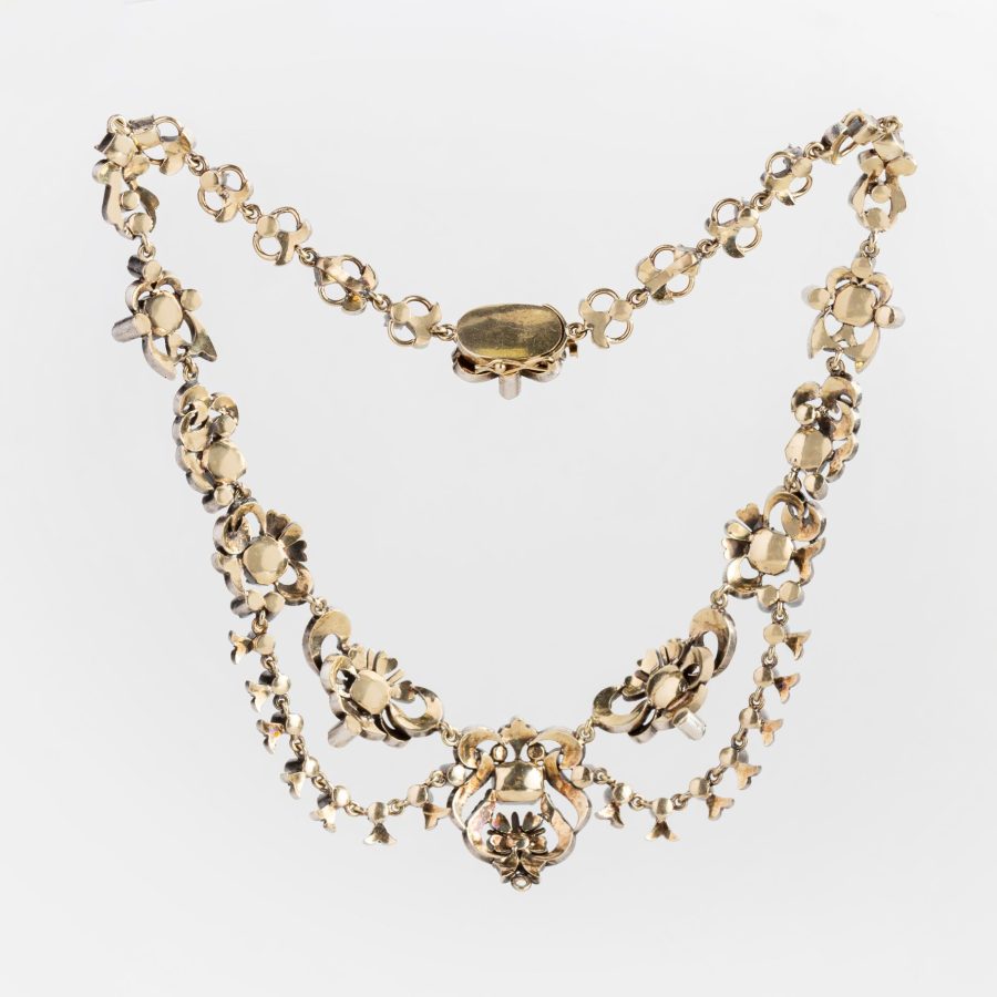 Gargantilla s. XIX plata, oro, esmeraldas, brillantes y diamantes - Imagen 4