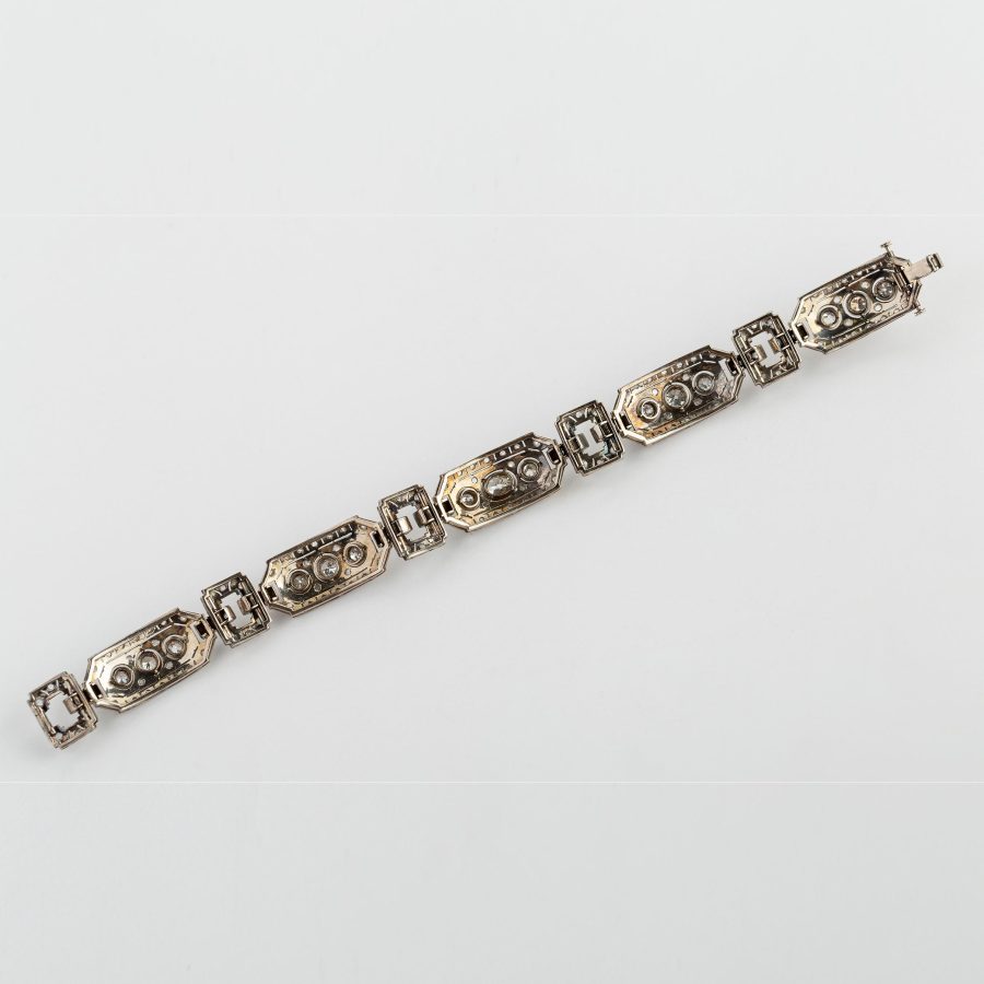 Pulsera art decó oro 18 K, diamantes y brillantes - Imagen 5
