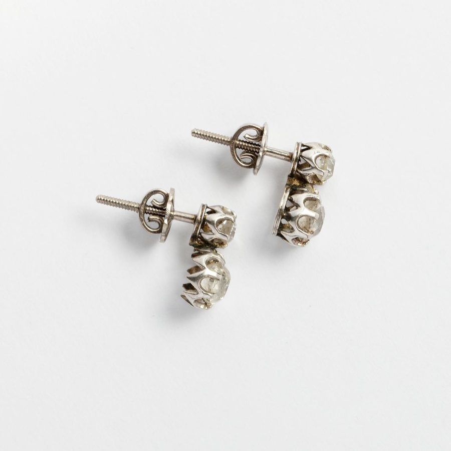 Par de caravanas oro 18 K y brillantes