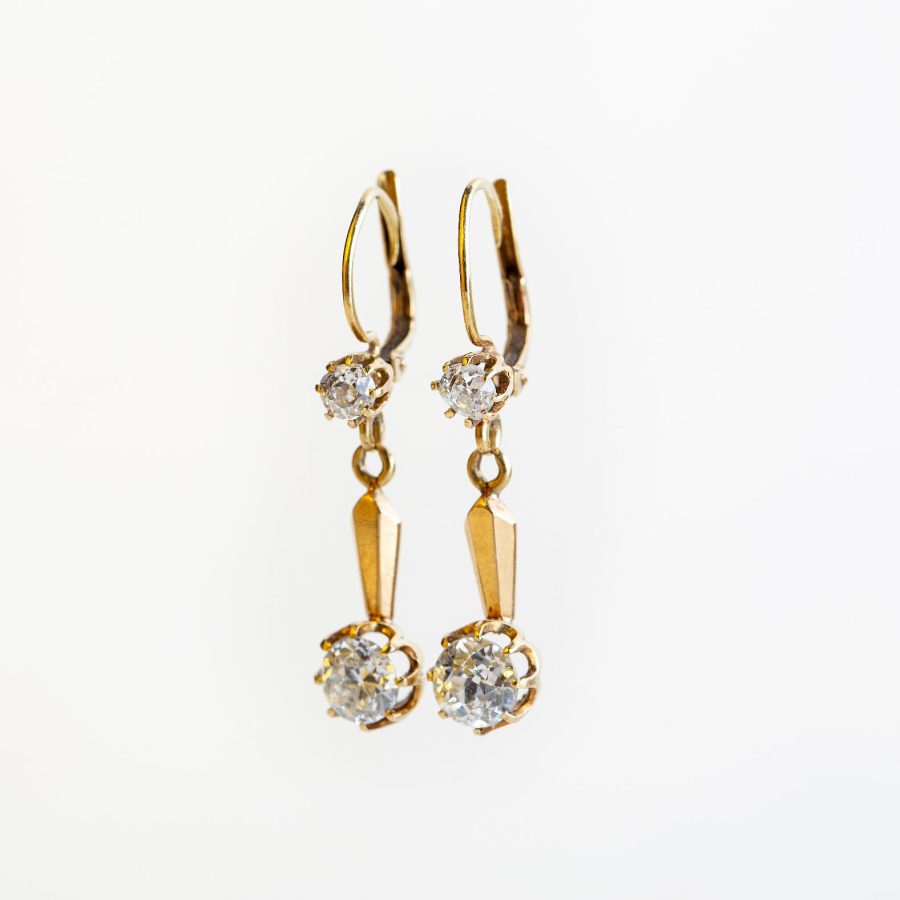 Par de caravanas oro 18 K y brillantes - Imagen 3