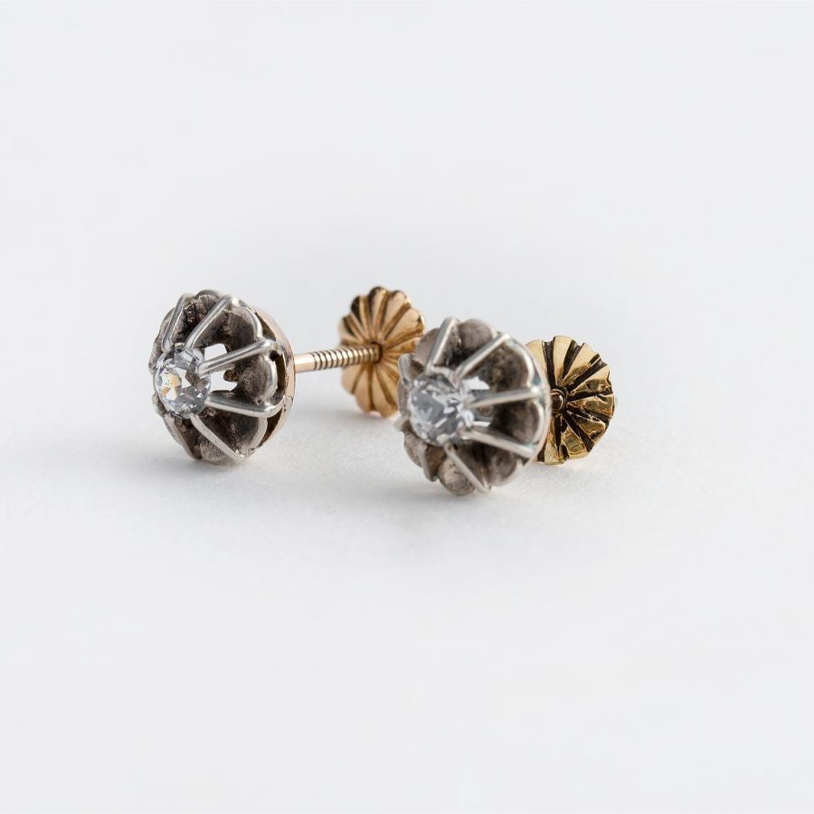 Par de tornillos oro 18 K y zirconias - Imagen 3