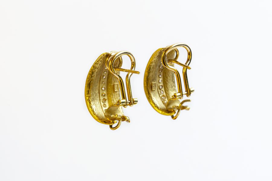 Par de caravanas oro 18 K y brillantes - Imagen 4
