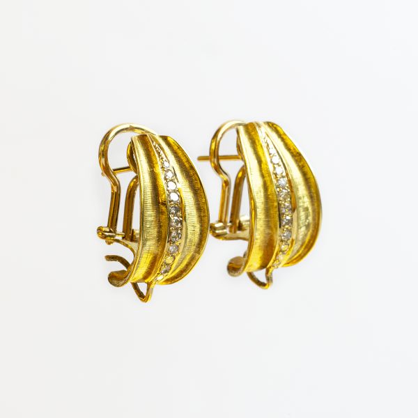 Par de caravanas oro 18 K y brillantes