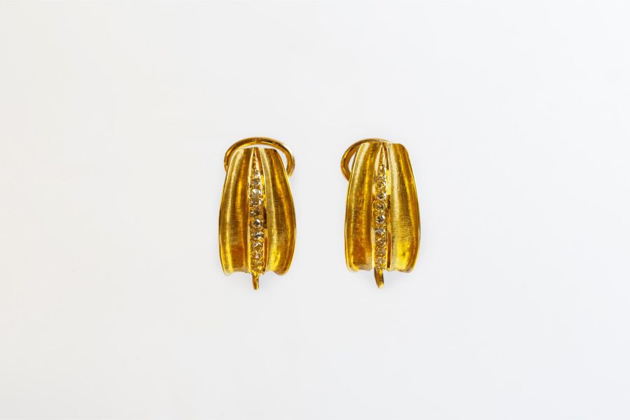 Par de caravanas oro 18 K y brillantes - Imagen 2
