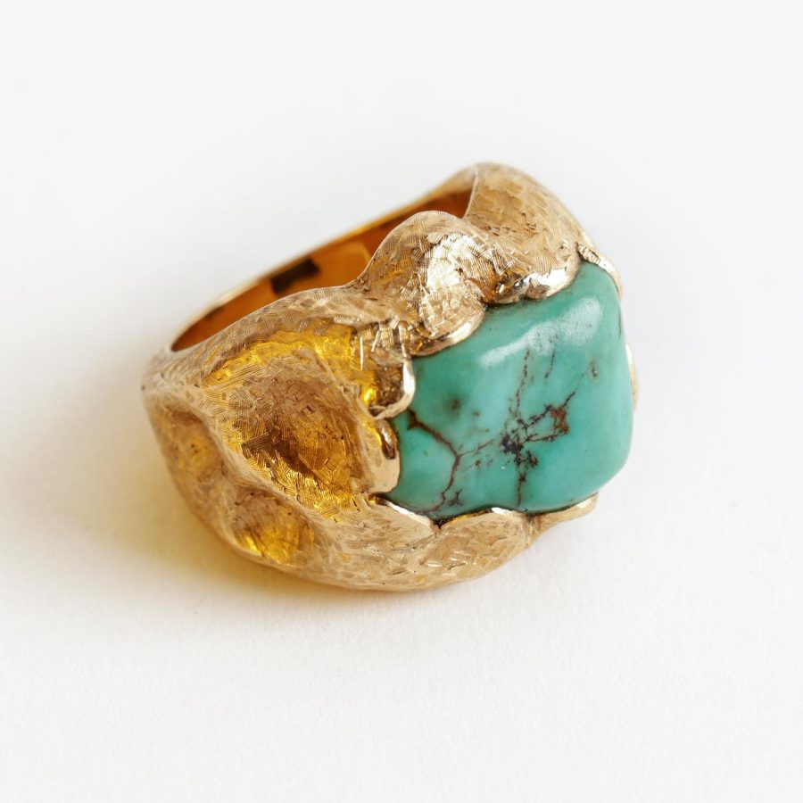 Anillo oro 18 K y turquesa - Imagen 2