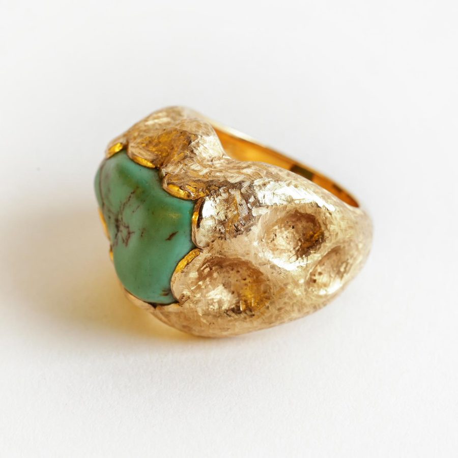 Anillo oro 18 K y turquesa - Imagen 3