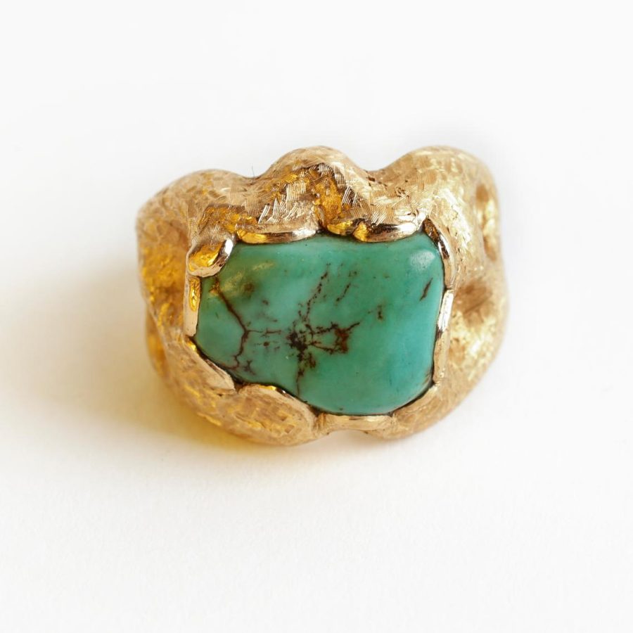 Anillo oro 18 K y turquesa - Imagen 4