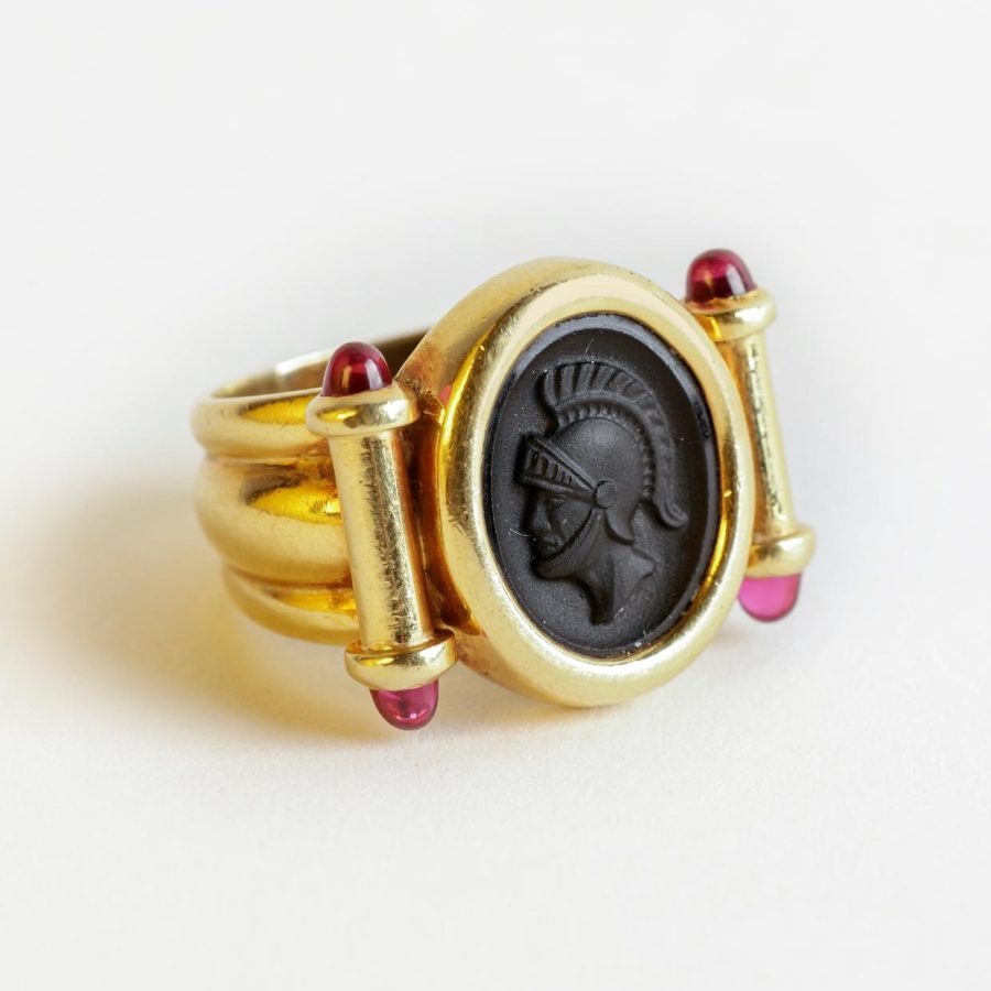 Anillo oro 18 K, ónix y zafiros - Imagen 3