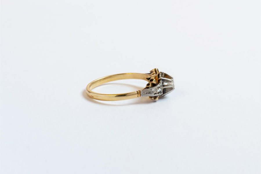 Anillo oro 18 K, brillante y diamantes - Imagen 4