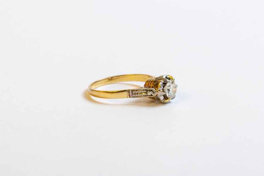 Anillo oro 18 K, brillante y diamantes - Imagen 5