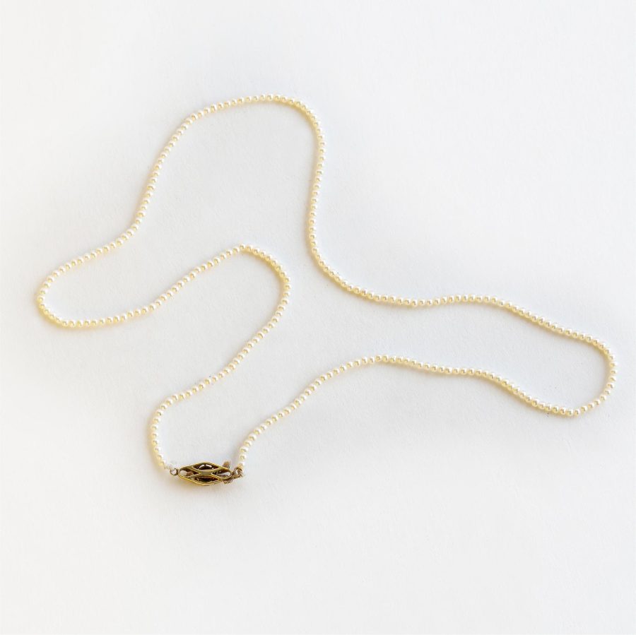 Collar perlas, oro 18 K y zafiro - Imagen 2