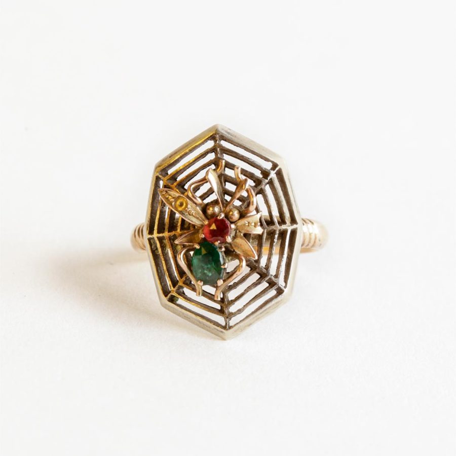 Anillo en oro, esmeralda y rubí - Imagen 2