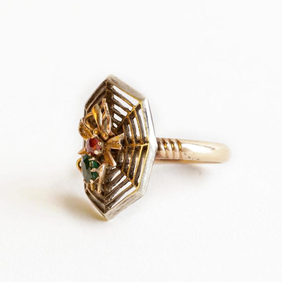 Anillo en oro, esmeralda y rubí - Imagen 3