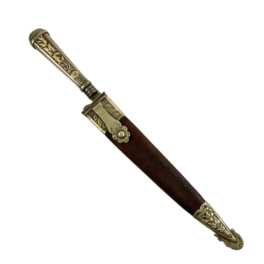 Cuchillo criollo "Hans Wolf" en plata y oro